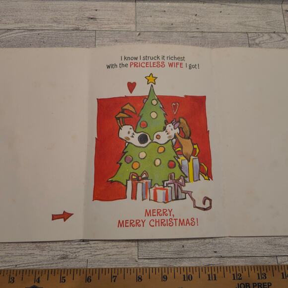 Vintage Hallmark Christmas Card Wife No Envelope - Picture 4 of 10